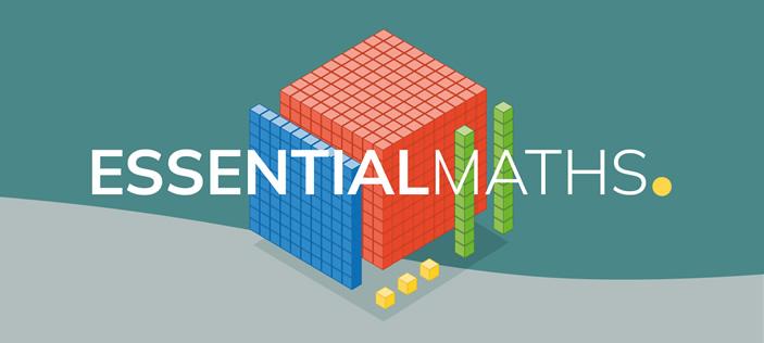 ESSENTIALmaths logo and counting cubes