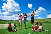 Family in park