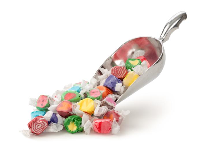 Sweet shovel with various sweets