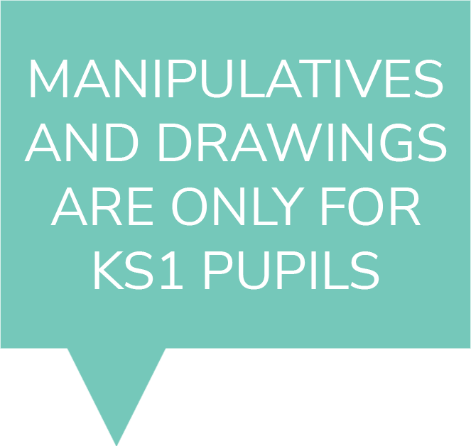 "manipulatives and drawings are only for KS1 pupils"