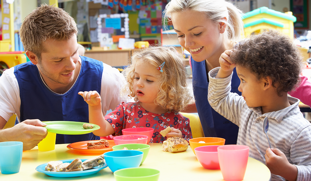 children eating togther with adults