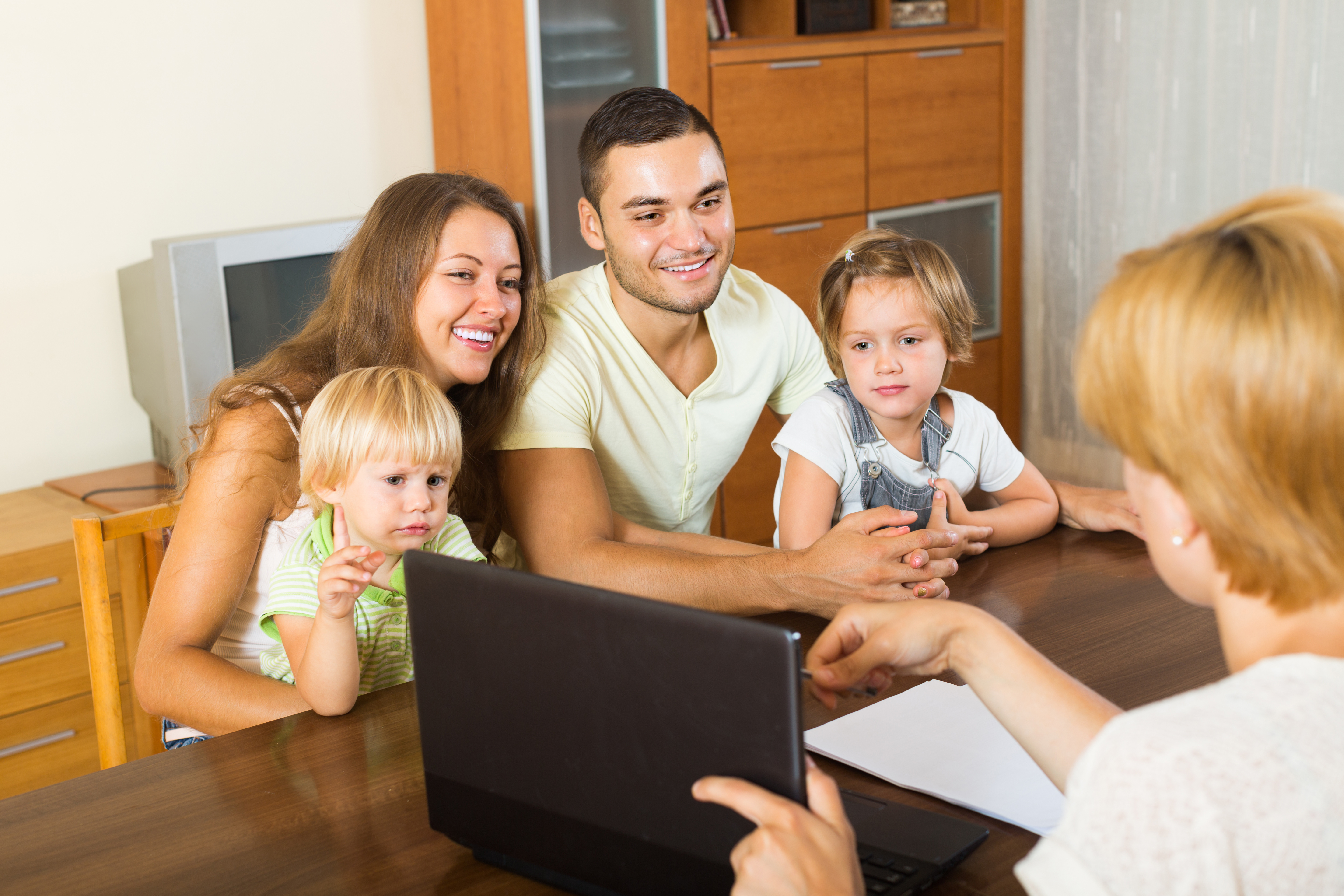 Family with social worker