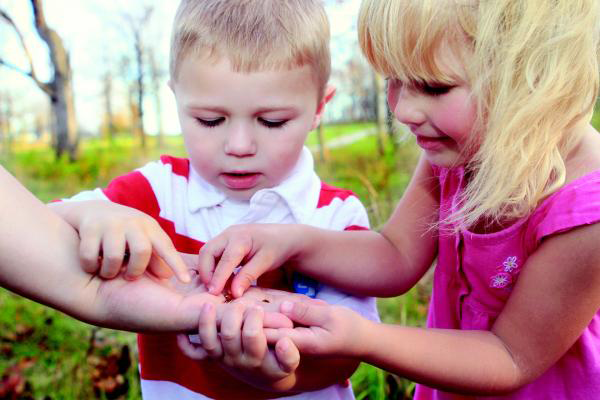 Early Years children outside