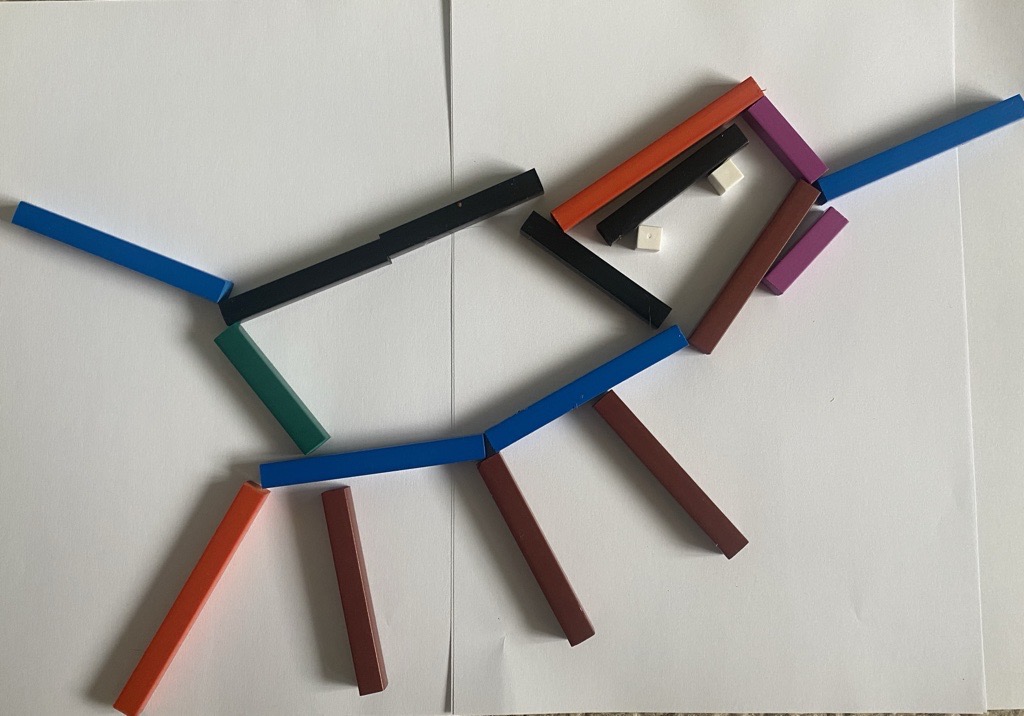 Multicoloured cuisenaire rods