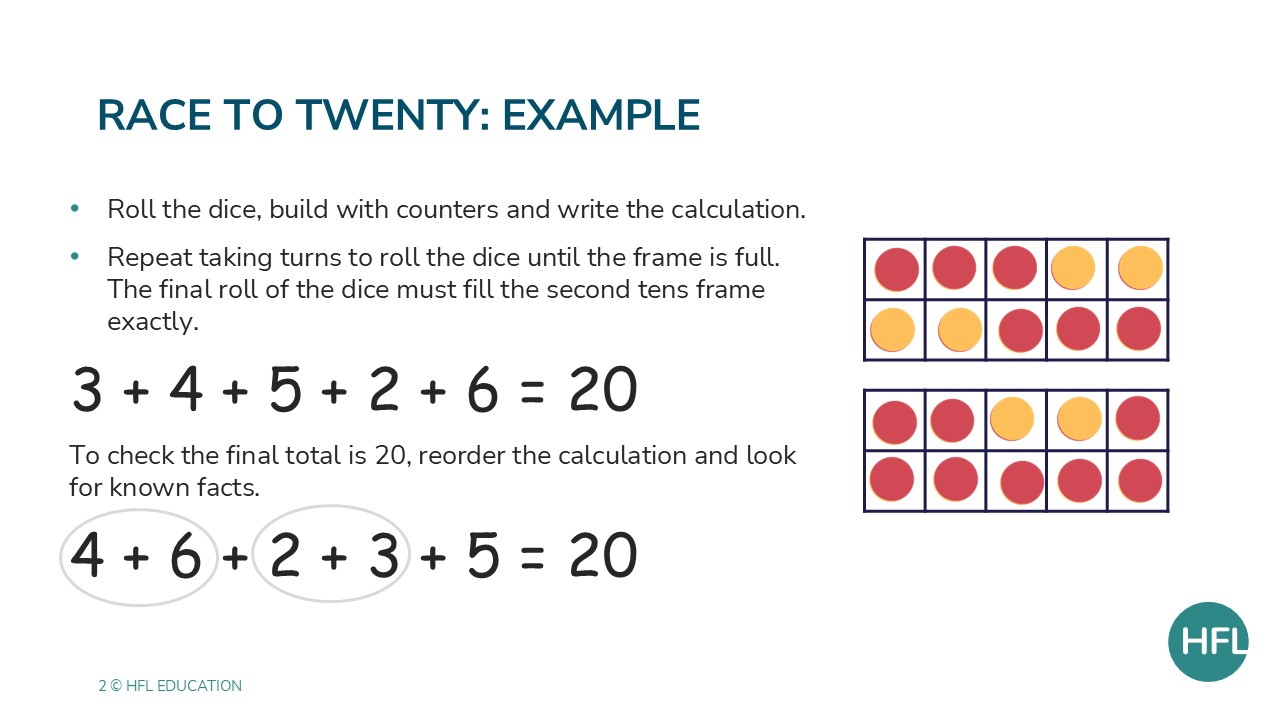 Race to twenty: example