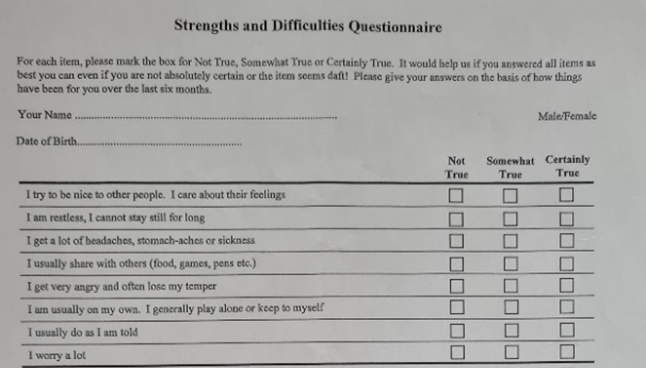 "Strengths and Difficulties Questionnaire"