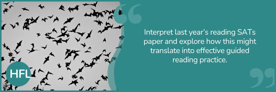 "Interpret last year's reading SATs paper and explore how this might translate into effective guided reading practice."