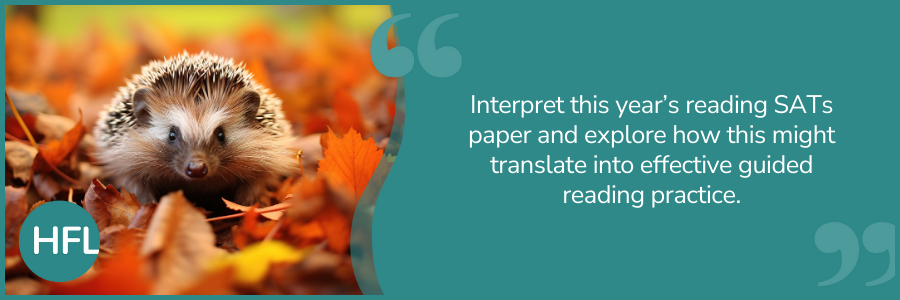 "Interpret this year’s reading SATs paper and explore how this might translate into effective guided reading practice."