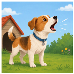 Cartoon of a dog baking