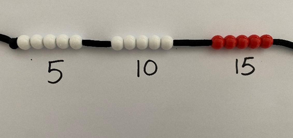 Rope with beads and numbers