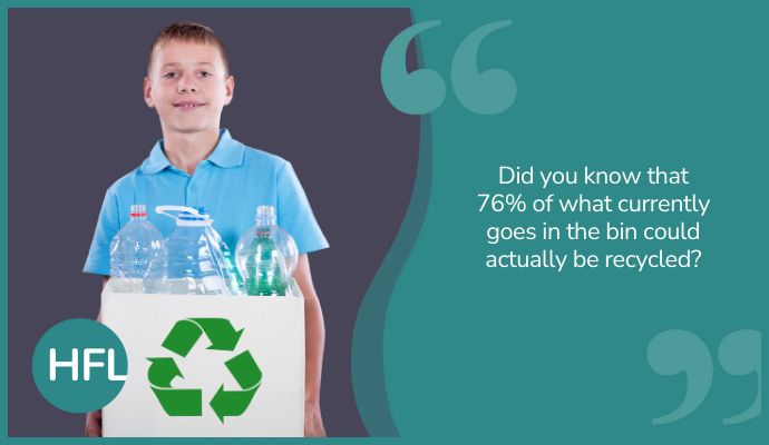 "Did you know that 76% of what currently goes in the bin could actually be recycled?"