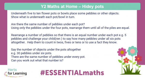 Y2 maths and home message