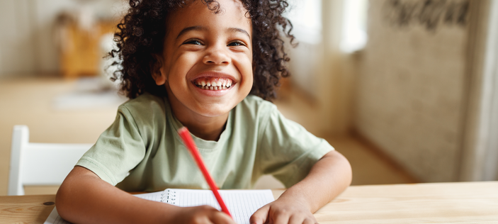 child writing