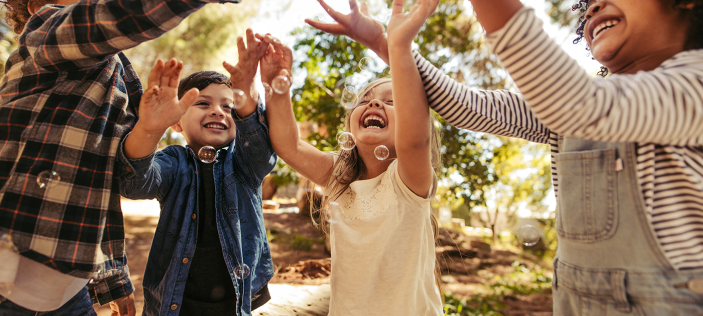 Happy children playing