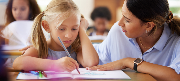 child writing