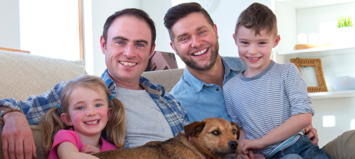 Happy looking family
