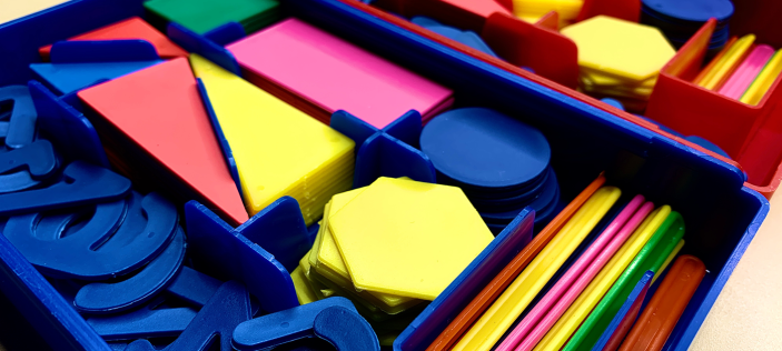 Colourful plastic shapes