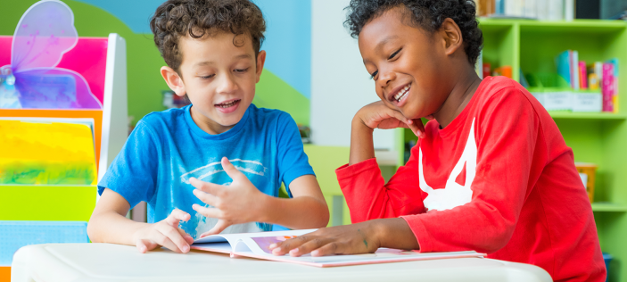 2 children reading