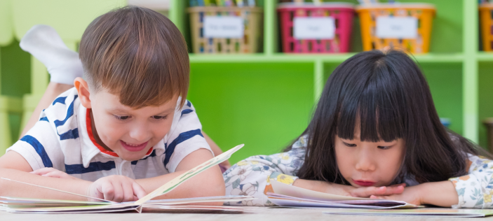 boy and girl reading