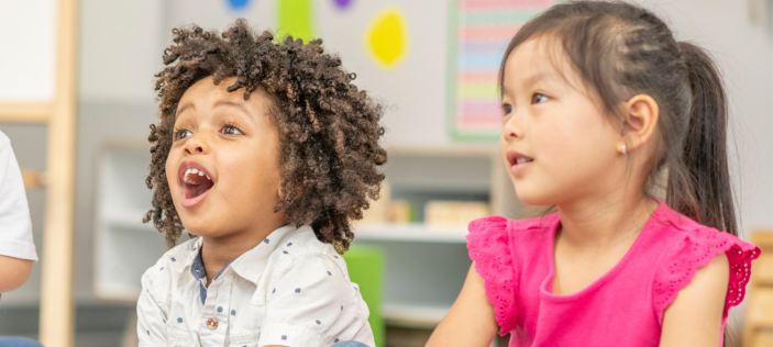 Happy looking Early Years children