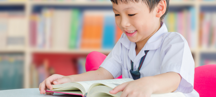 Child reading book