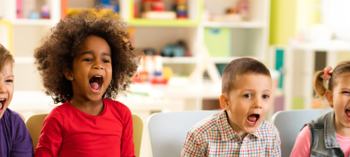 Happy looking Early Years children