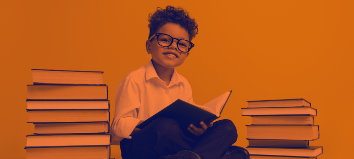 KS2 Reading Fluency Project - boy reading books