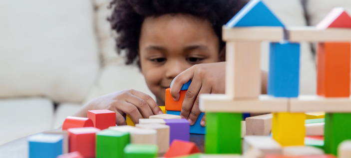 Child playing with blocks