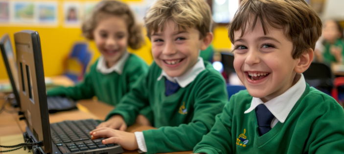 pupils in green uniform