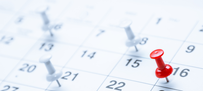 Red pin in calendar