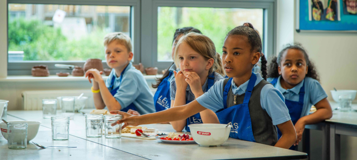 primary children in classroom