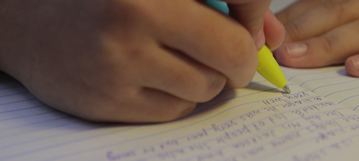 Hand writing in book