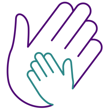 small hand in a large hand