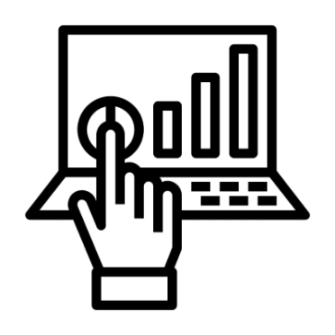 Finger pointing at screen