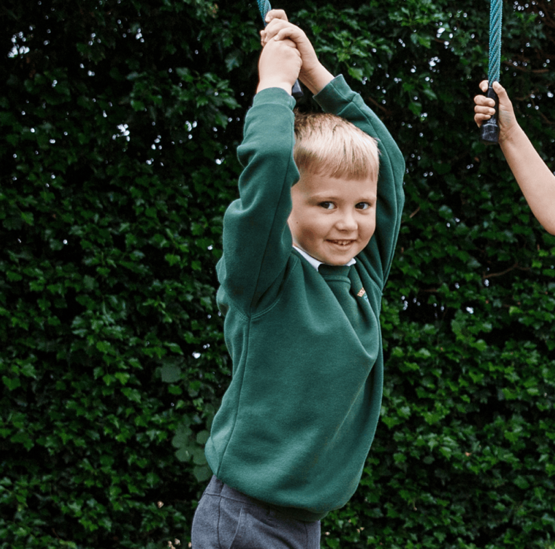girl and boy playing outside