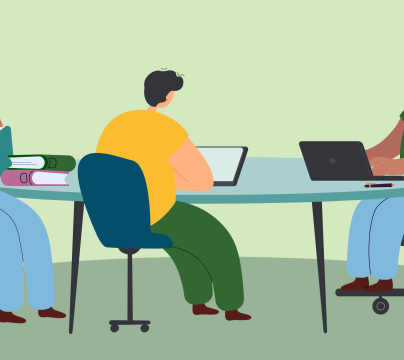 Secondary Heads of English Summer Conference Illustration of characters gathered round a table