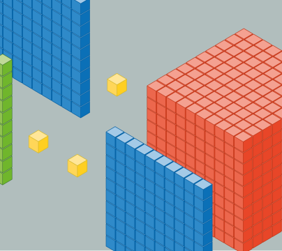 red blue and green blocks