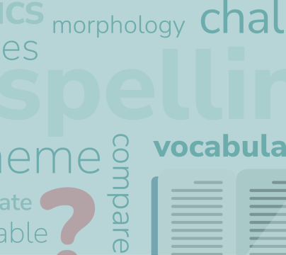 words denoting vocabulary on a green background