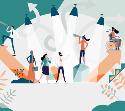 The HFL Education Sixth Form Conference Graphic illustration of birds, lights and people