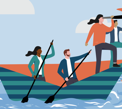 Illustration of people in boat