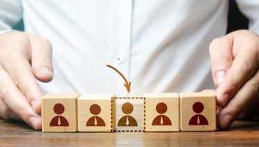 A row of wooden blocks with a missing piece