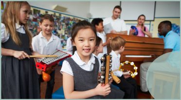 children playing musical instruments