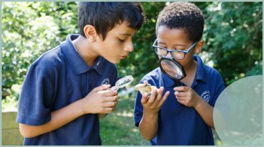 boys looking at lens outside