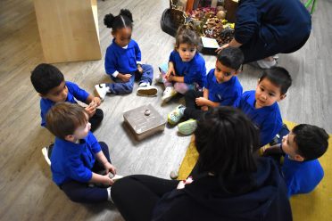 Children sitting in a circle on the floor