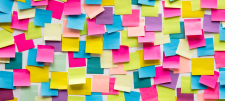 sticky notes on a wall
