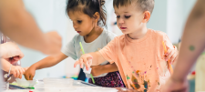 young children playing in a classroom