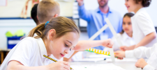 Students working in classroom