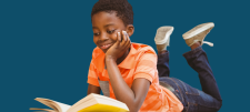 Boy reading book