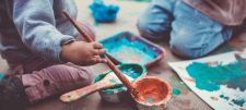 Children playing with paint
