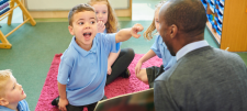 Happy looking children in classroom